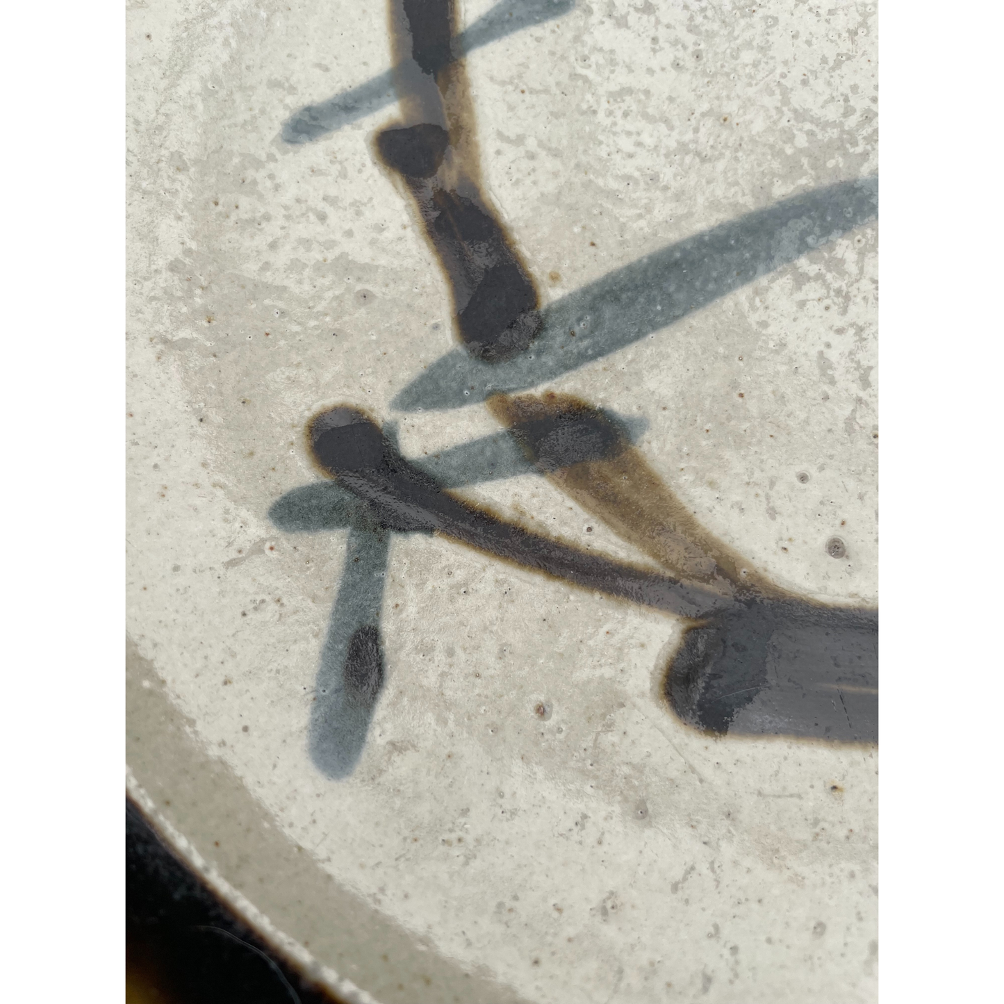 Studio Pottery Plate with Japanese Inspired Design