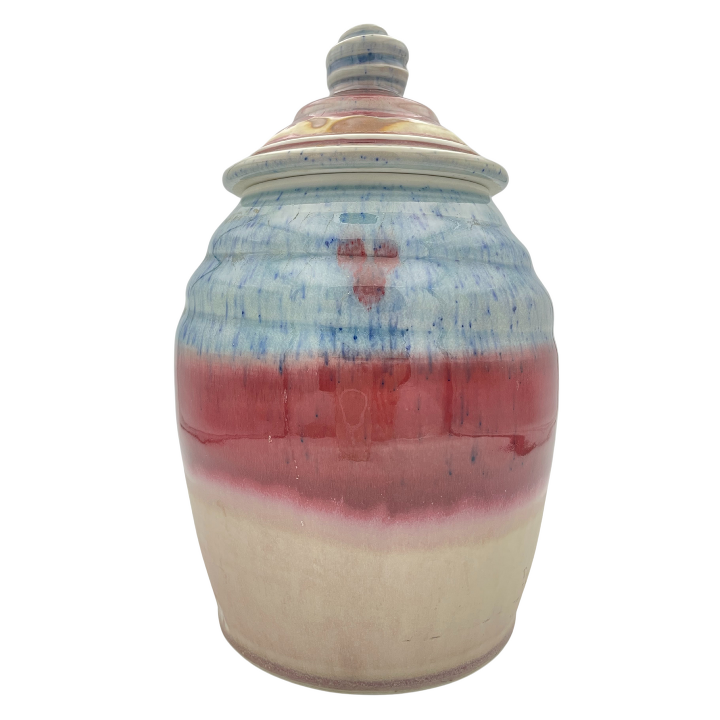 Vintage Michael Crumb Studio Pottery Jar – Hand-Thrown Lidded Vessel