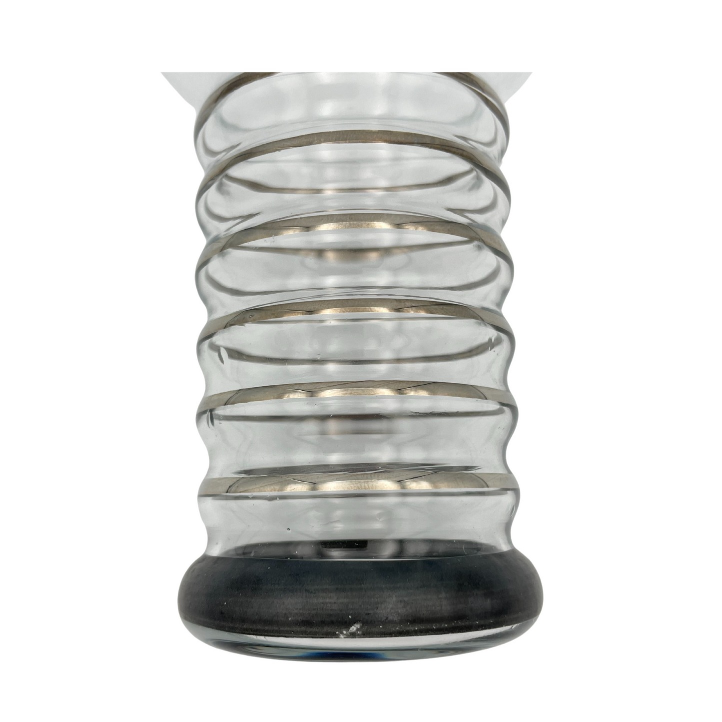 1930s Dunbar Aramis Tumbler Glass – Silver Overlay with Black Enamel