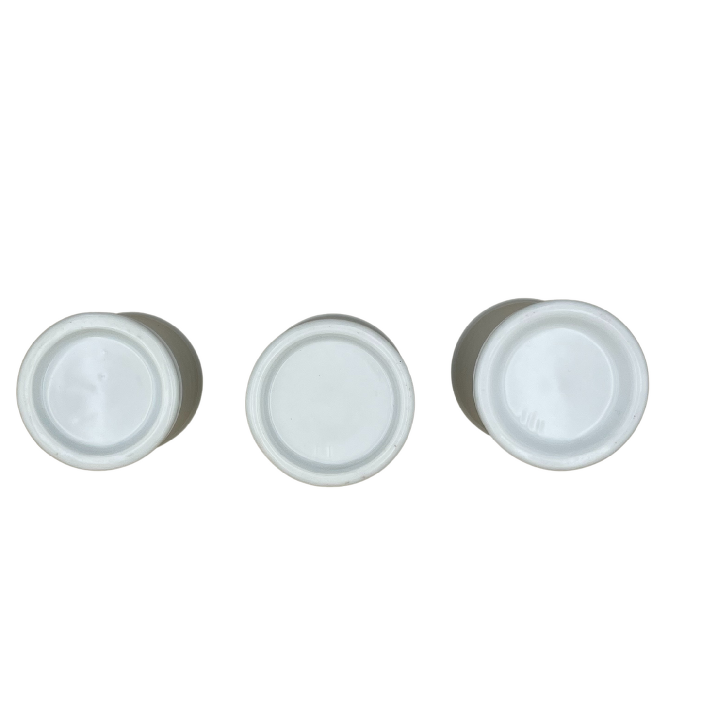Set of 3 Vintage White Ceramic Apothecary Jars with Lids
