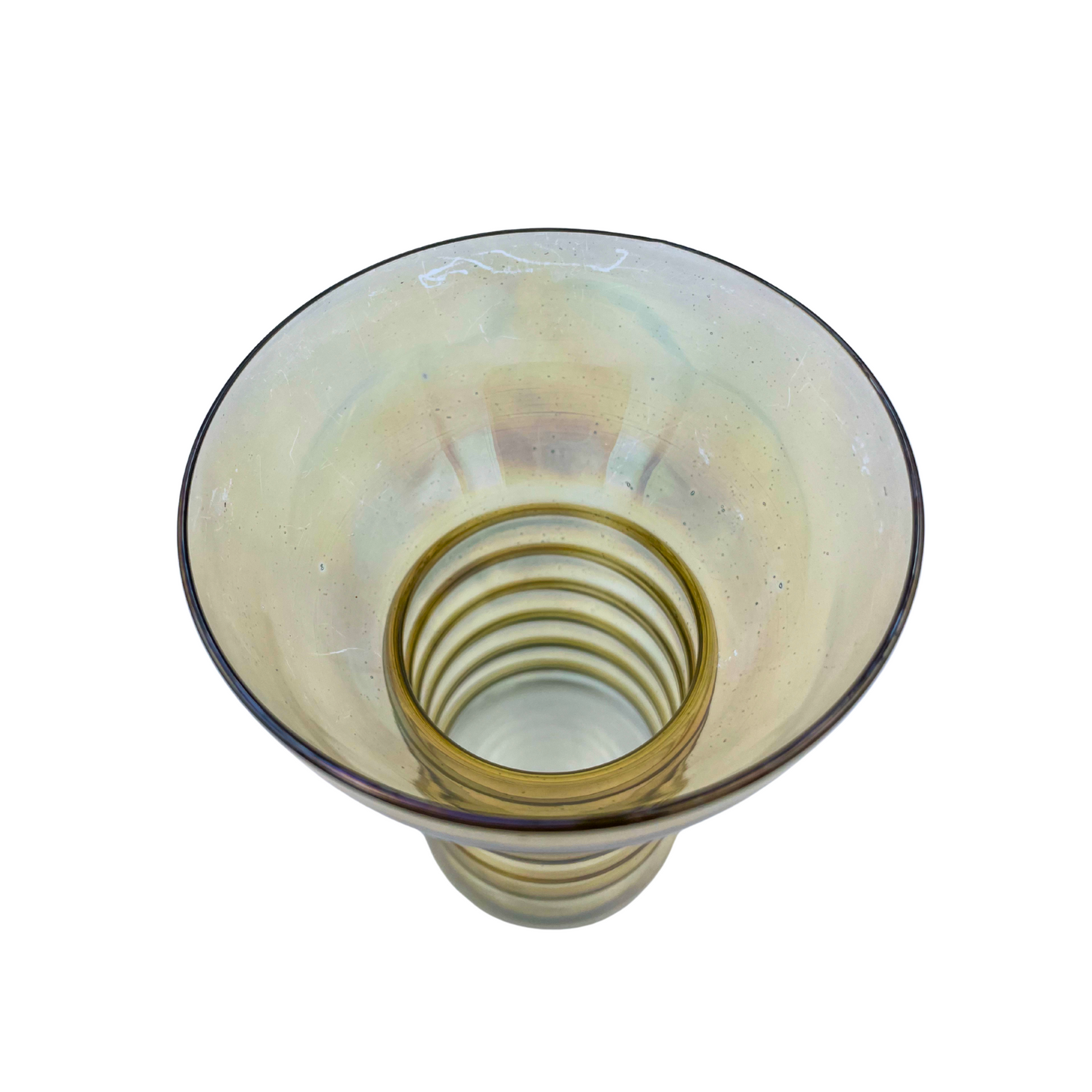 1930s Dunbar Aramis Tumbler Glass Pair – Iridescent Yellow+ Purple