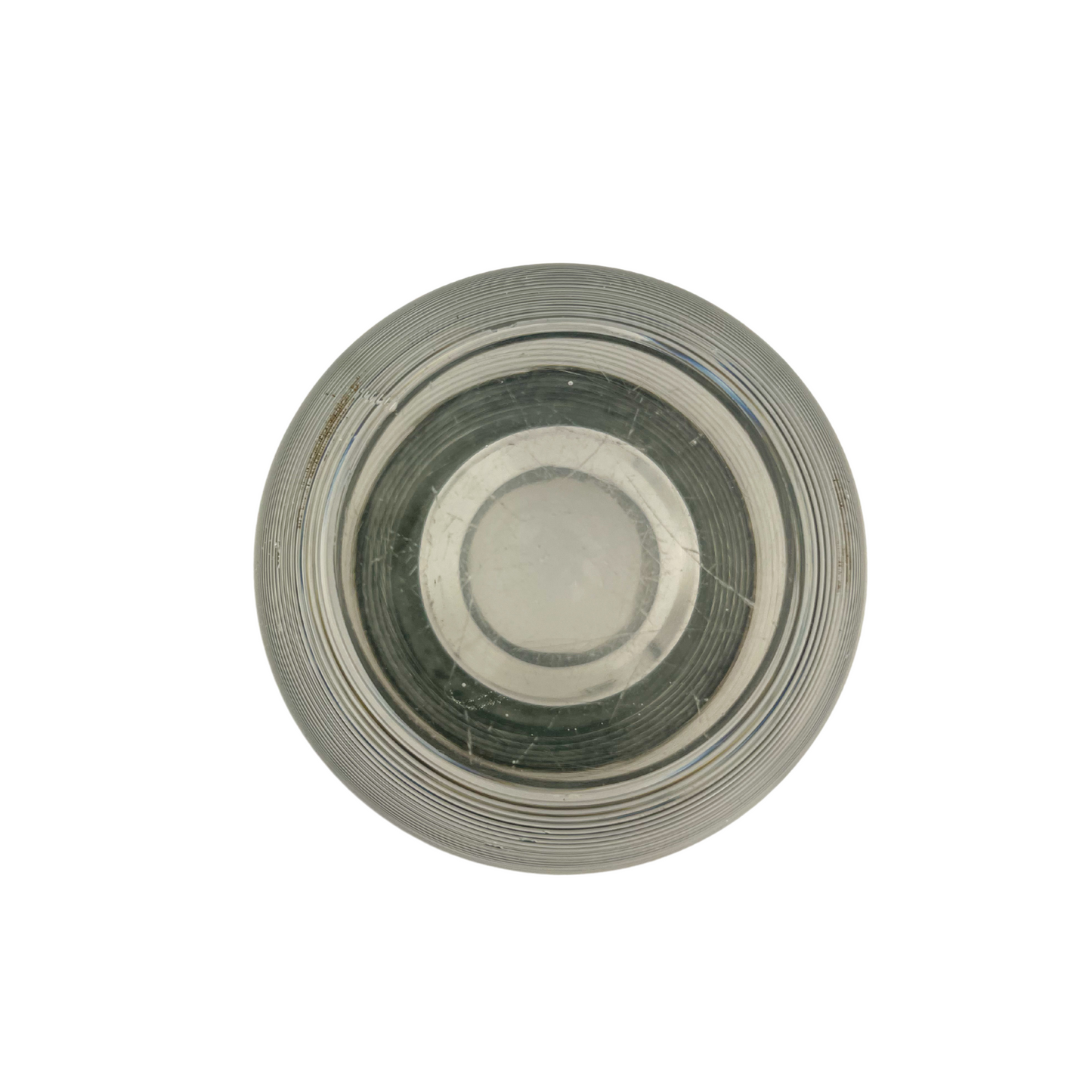 Edwardian Ribbed Glass Matchstriker with Sterling Silver Collar