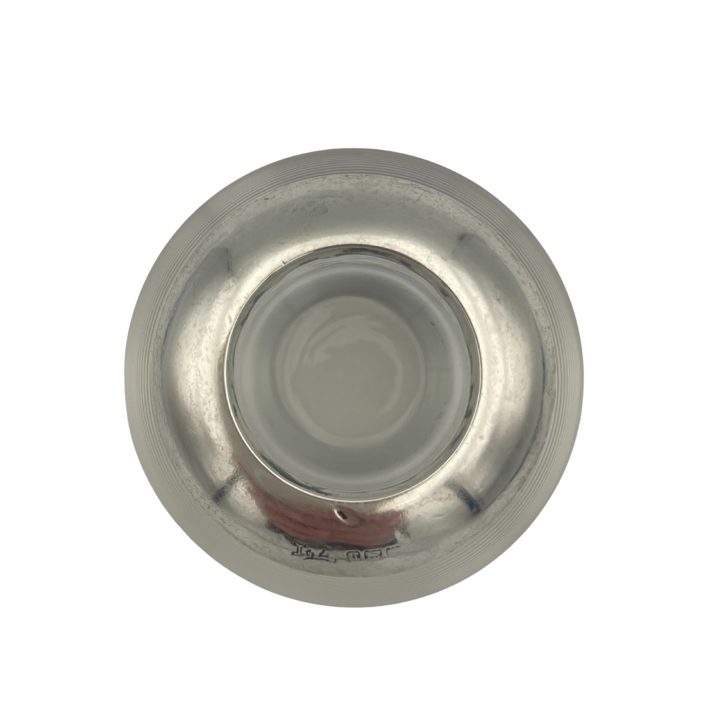 Edwardian Ribbed Glass Matchstriker with Sterling Silver Collar