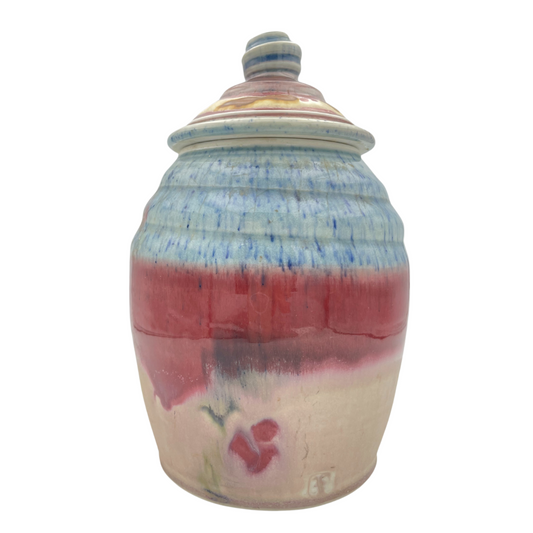 Vintage Michael Crumb Studio Pottery Jar – Hand-Thrown Lidded Vessel