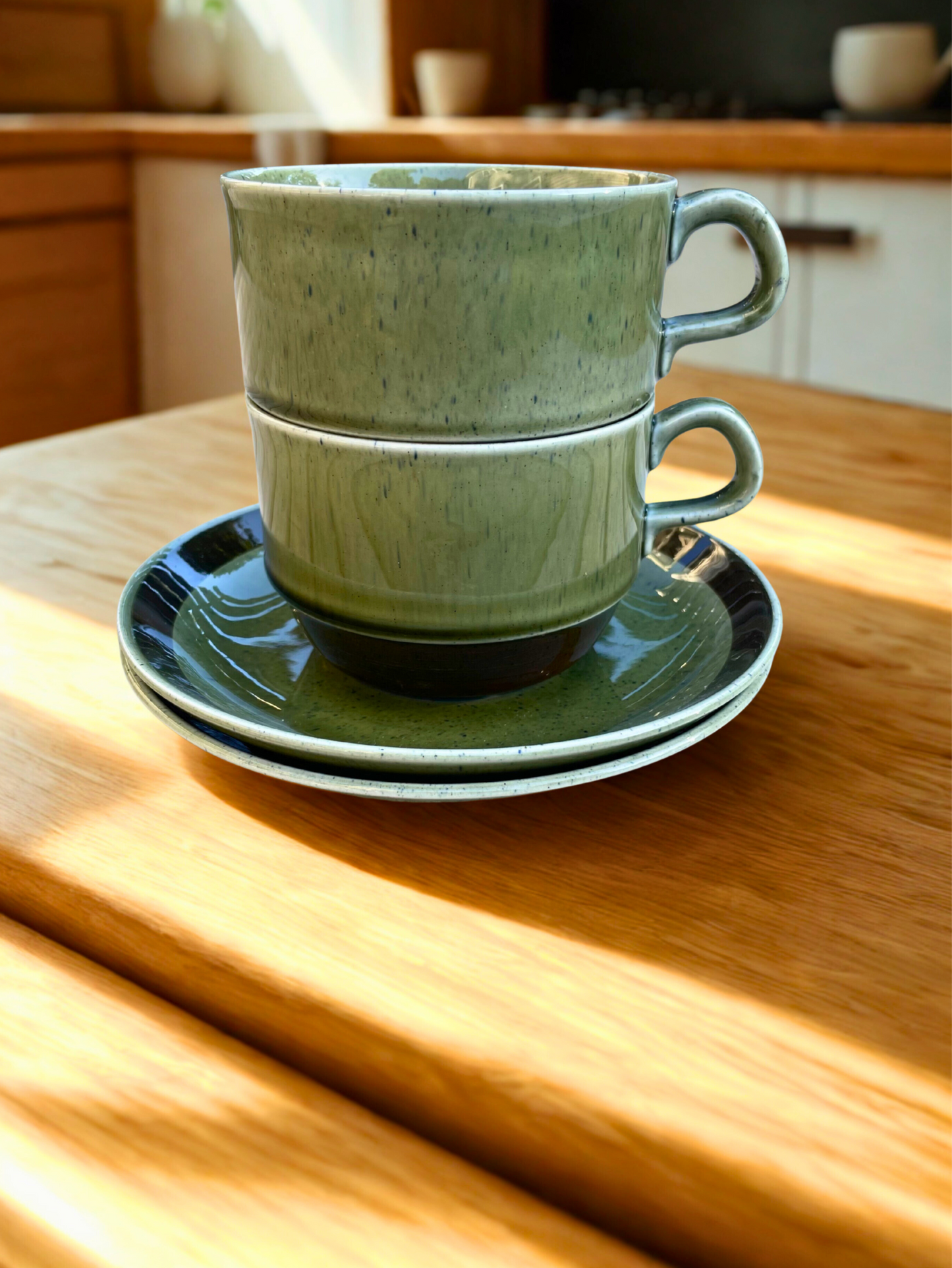 Vintage Rörstrand “Vieta” Cups & Saucers – Pair