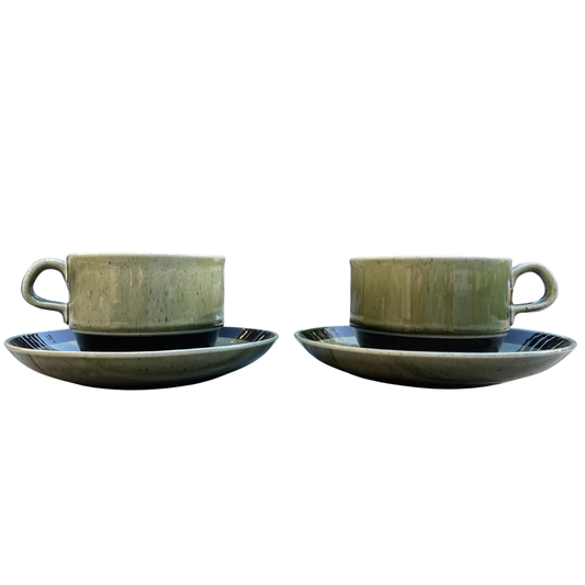 Vintage Rörstrand “Vieta” Cups & Saucers – Pair