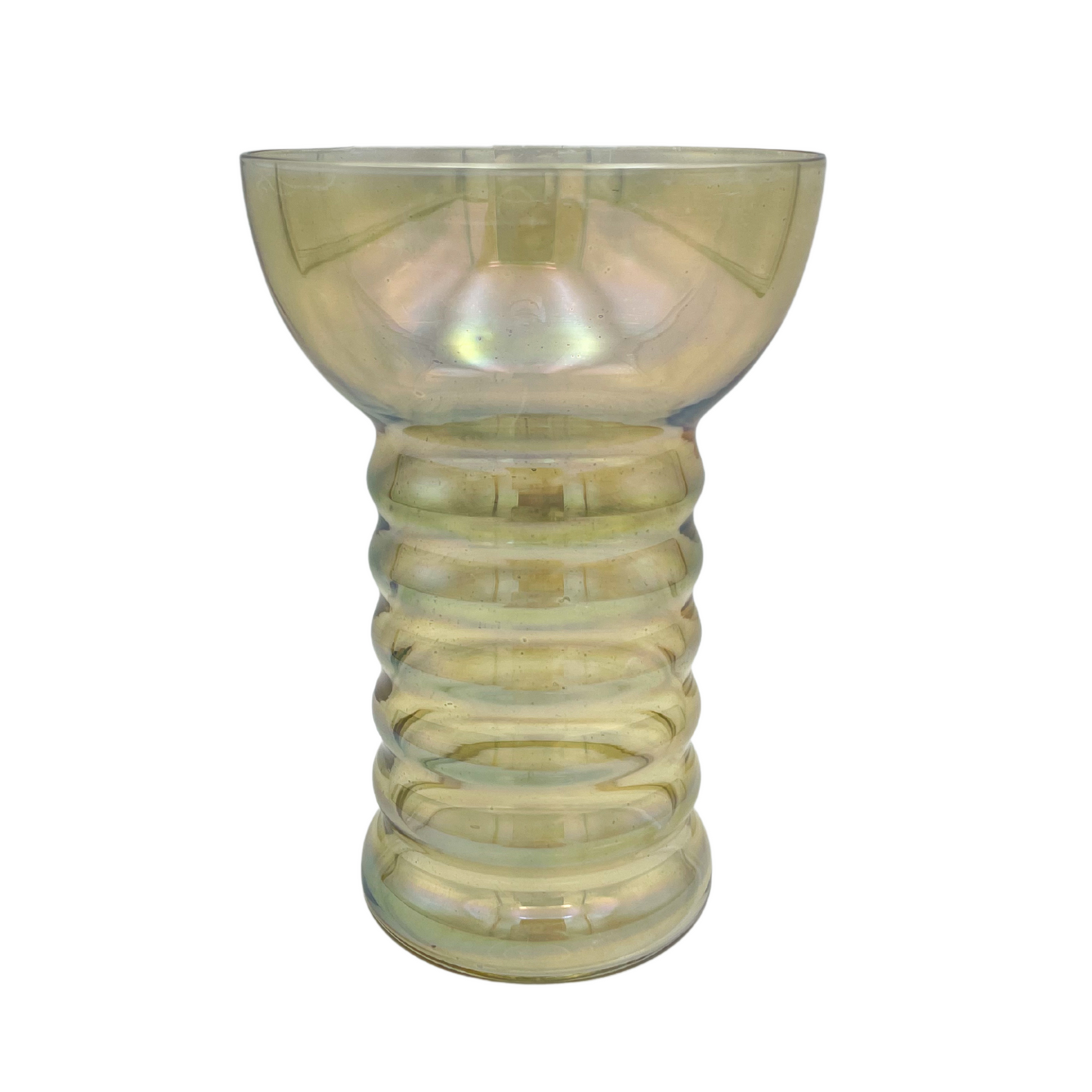 1930s Dunbar Aramis Tumbler Glass Pair – Iridescent Yellow+ Purple