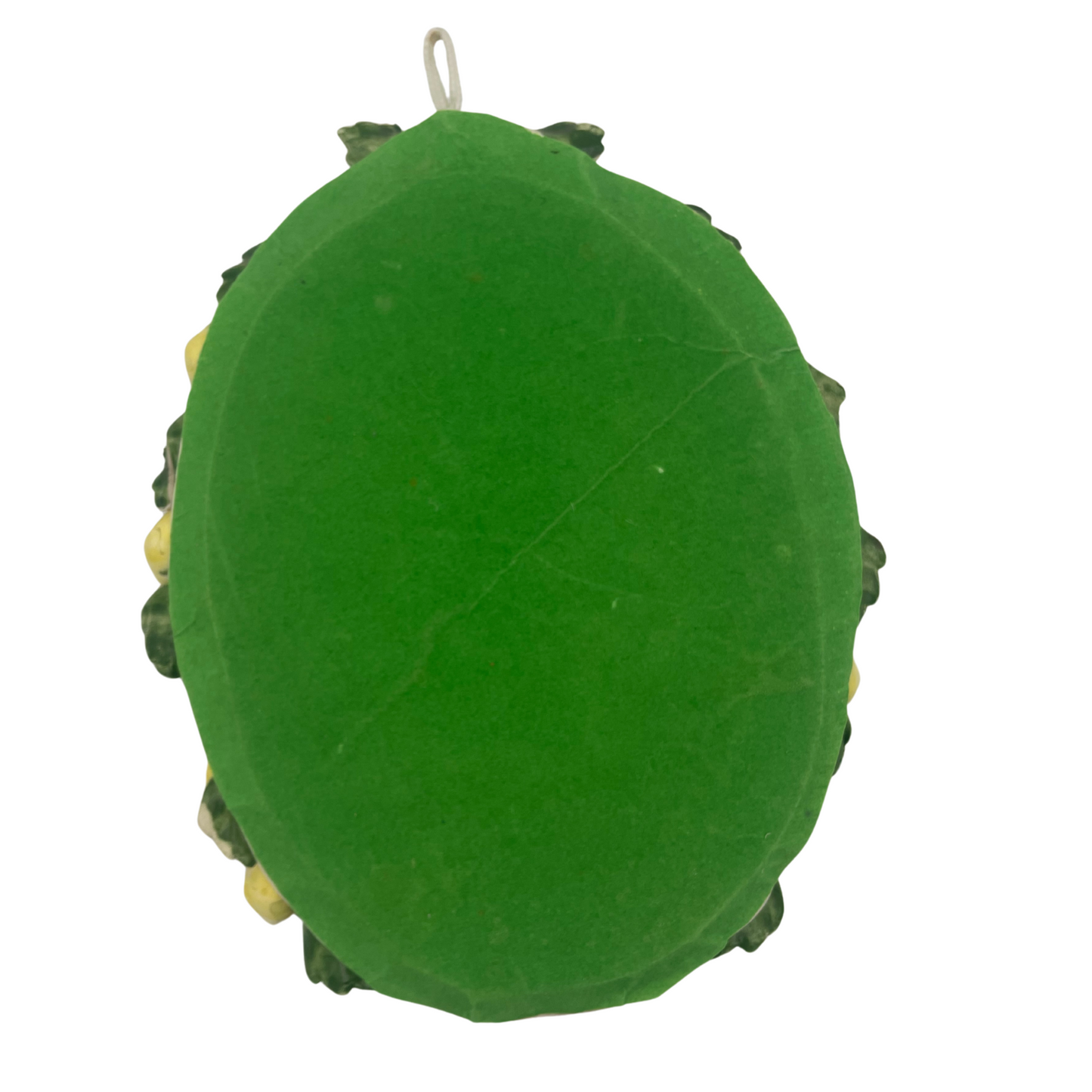 Vintage Hand-Painted Italian Lemon Wreath Ceramic Mirror