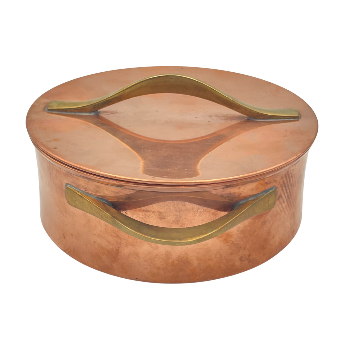 Vintage Small Dansk Copper One Quart Casserole by Jens Quistgaard – Brass Handles, Danish Modern