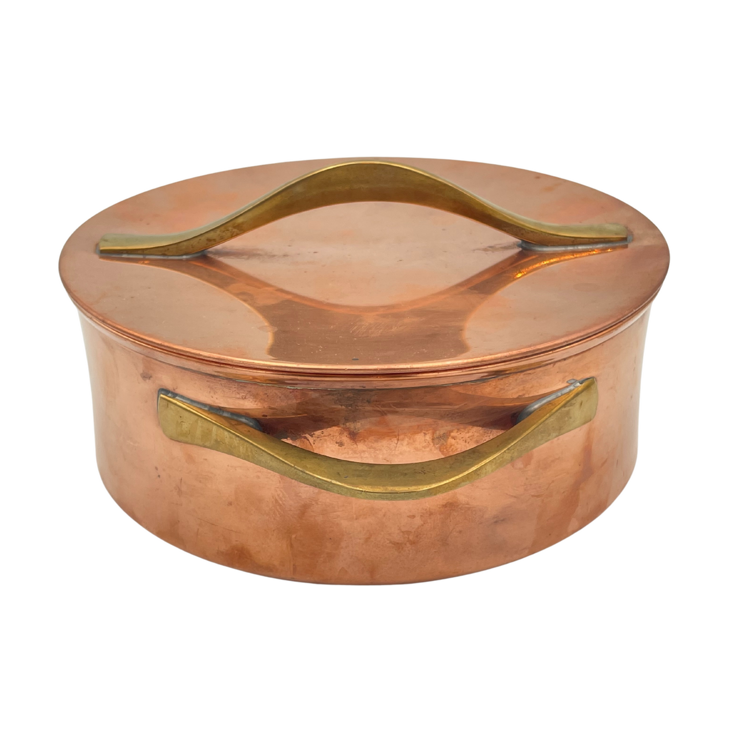 Vintage Small Dansk Copper One Quart Casserole by Jens Quistgaard – Brass Handles, Danish Modern